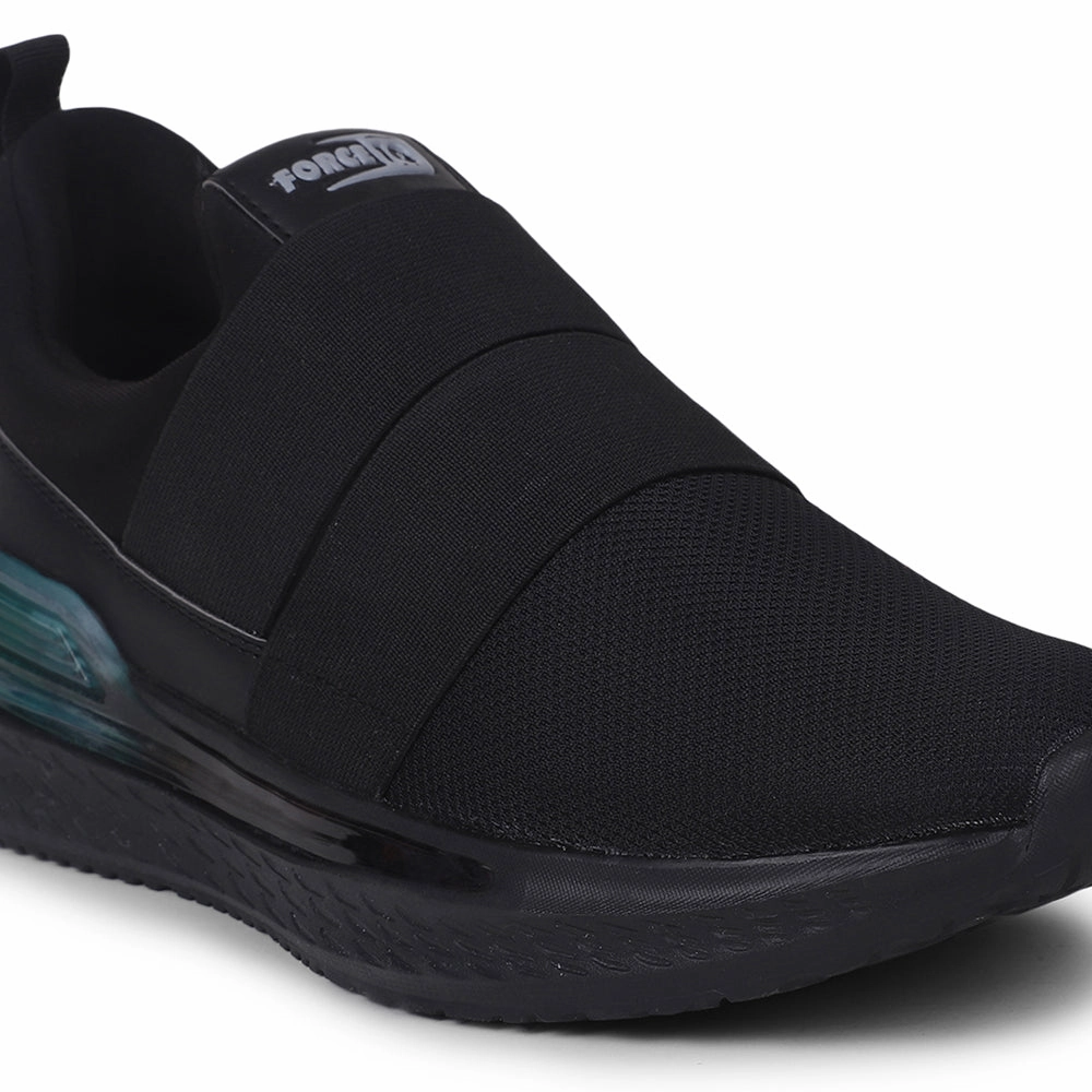 Force 10 Black Sports Non Lacing Walking Shoes For Men BLAKES-2E By Liberty For Walking And Standing All Day Good