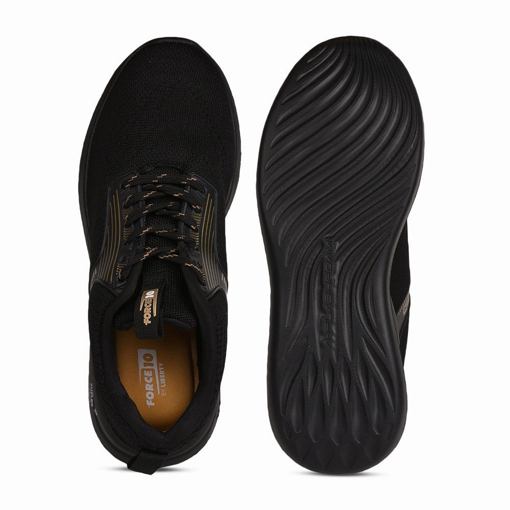 Shop Running Shoes Force 10 Men Black Sports Running Shoes(LEOPARD-01)