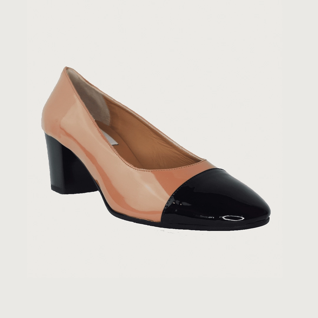 Sneax High Heels Francesca Cognac & Black Patent