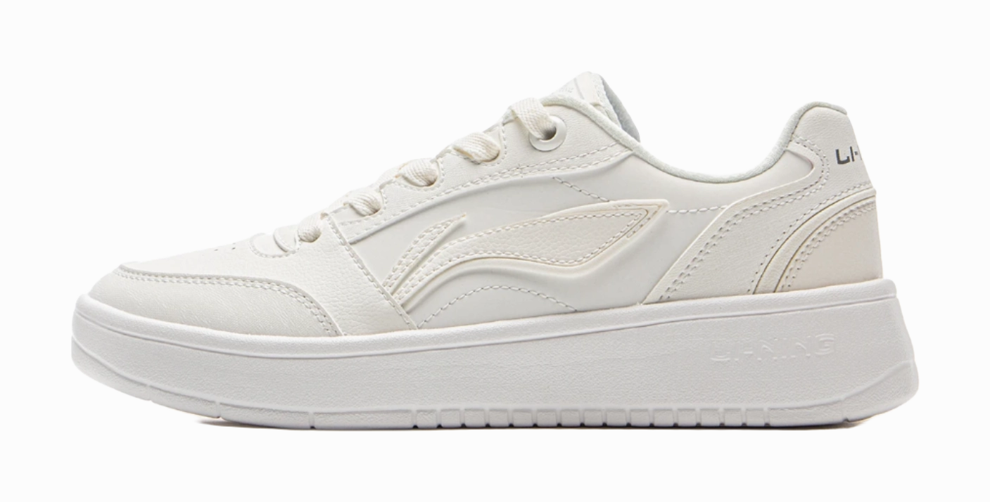 LiNing Yuanbao V3 Anti Slip Wear Resistant Low Top Skateboard Shoes Women's Mist White Casual Slip On Dress Shoe