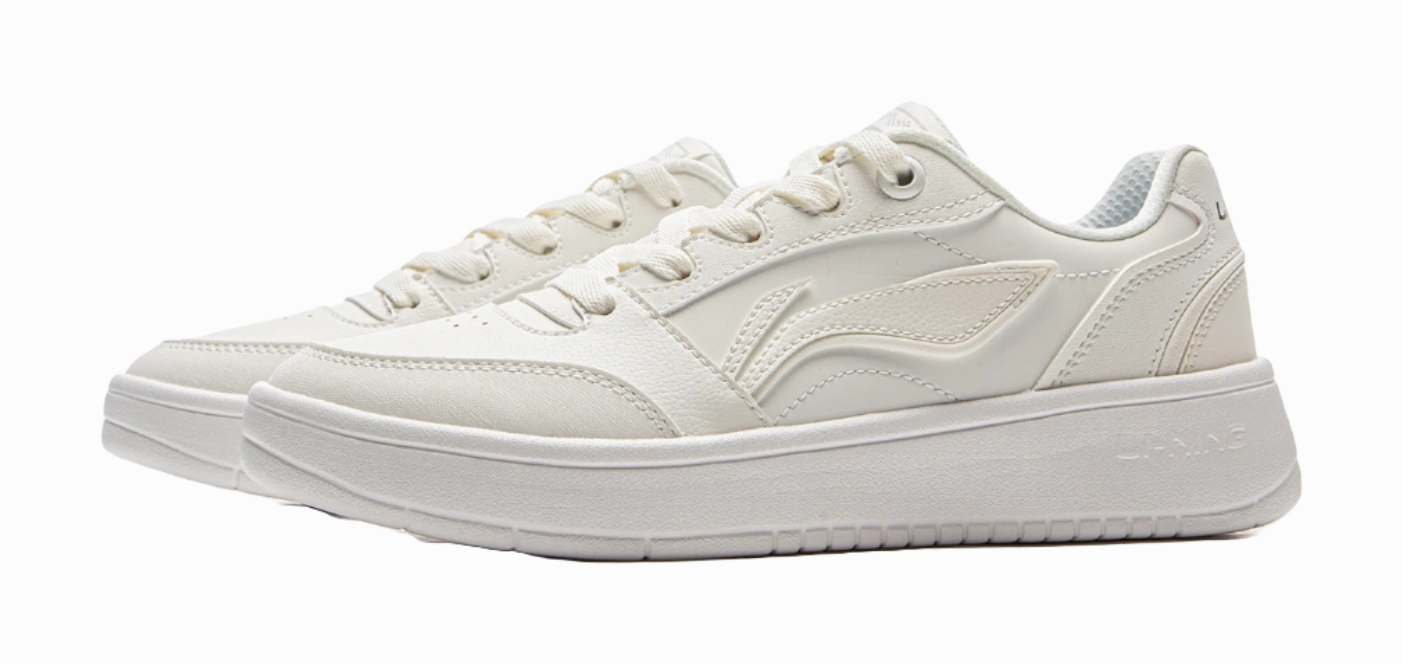 LiNing Yuanbao V3 Anti Slip Wear Resistant Low Top Skateboard Shoes Women's Mist White Ugg Casual Shoe
