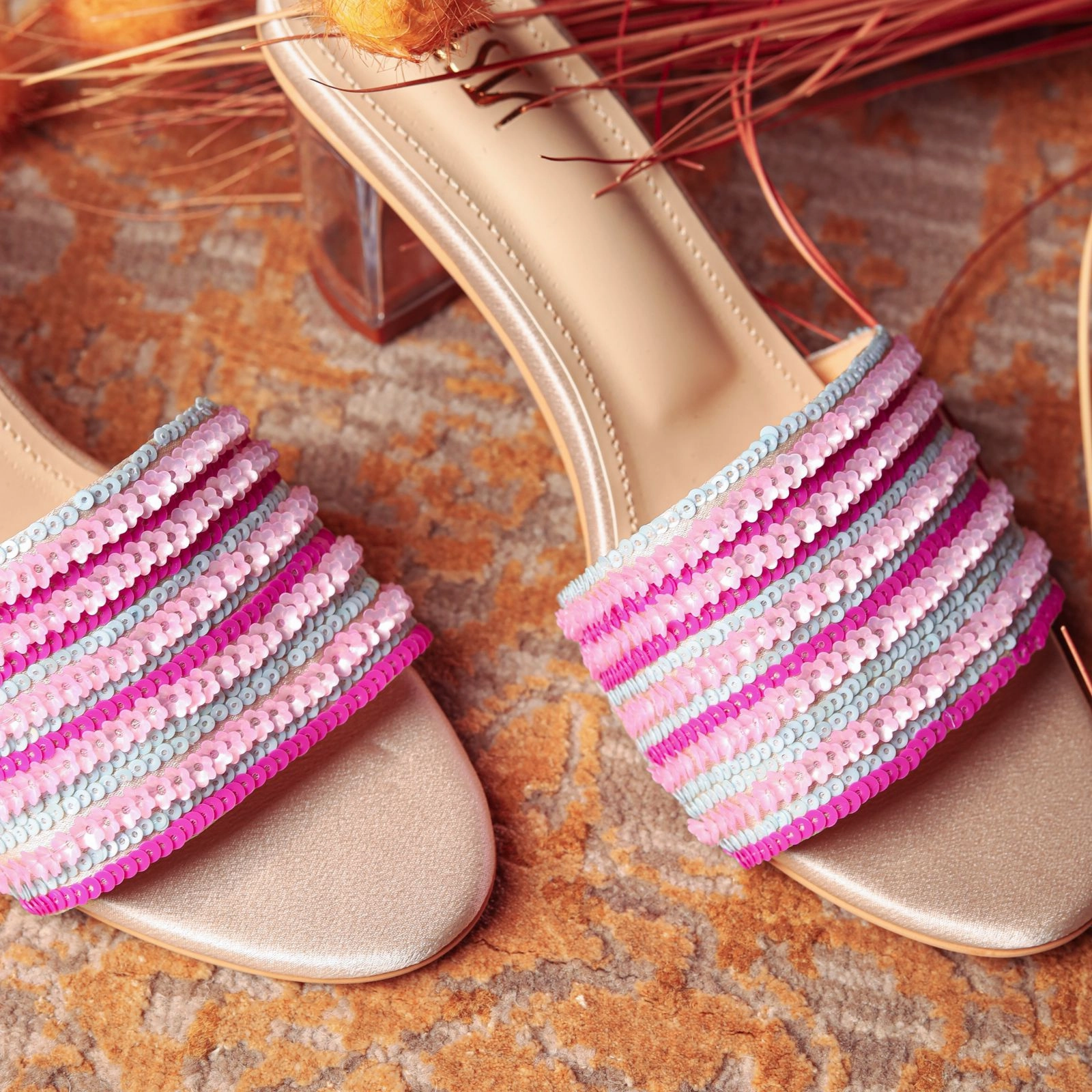 Casual Boys' Slip On Shoes Zuri ( Bridal Sequins WHITE blocks wedding bridal shoes)