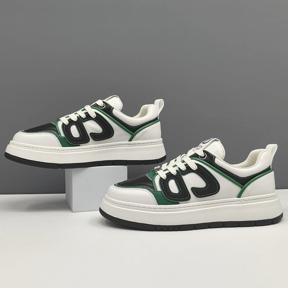 Best Running Shoes For Flat Feet And Ankle Support Men Fashion Patchwork Leather Flat Casual Sneakers