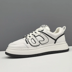 Men Fashion Patchwork Leather Flat Casual Sneakers Shoes Transform From Flats To Heels