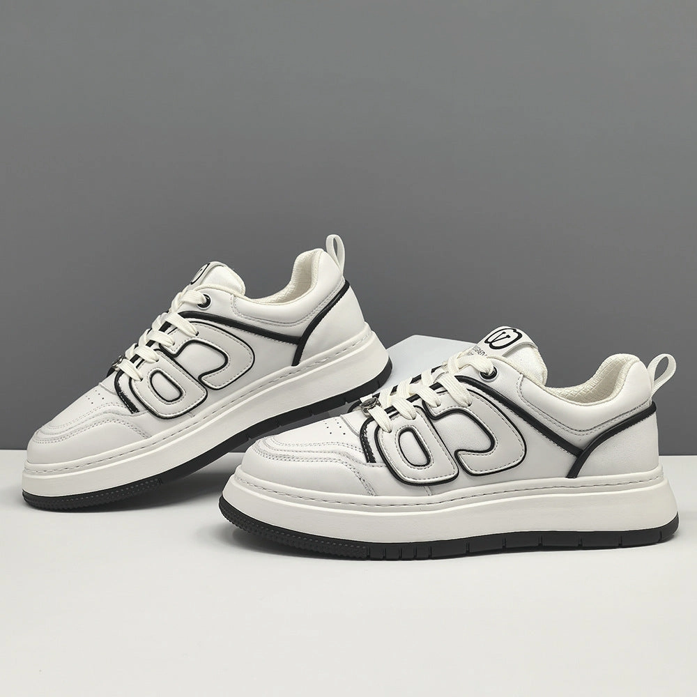 Race Day Shoes For Flat Feet Men Fashion Patchwork Leather Flat Casual Sneakers