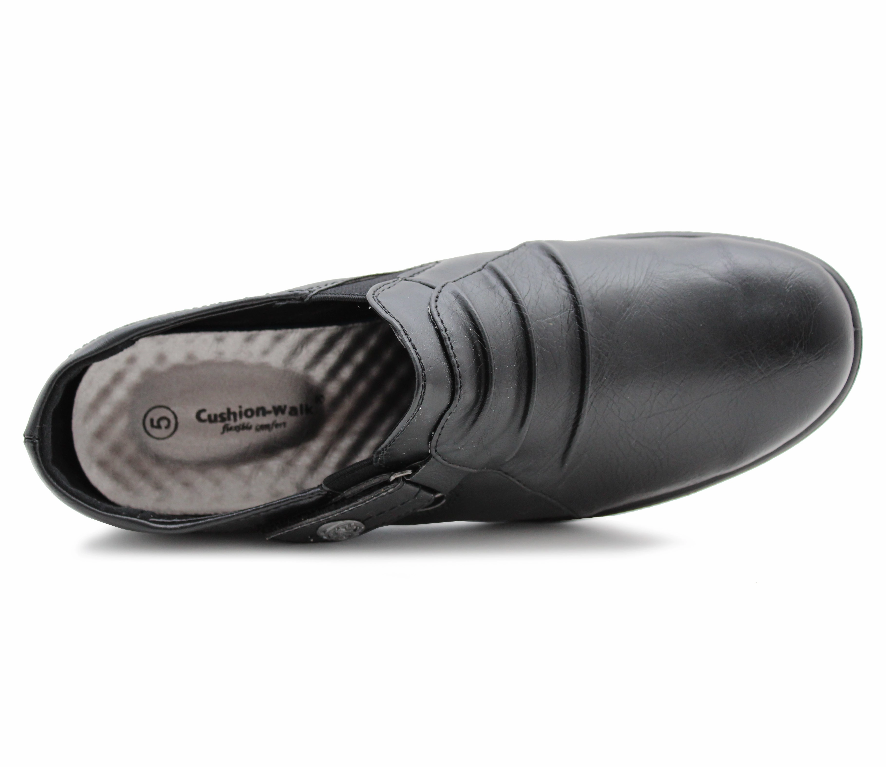 GATSBY Cushion Walk Womens Slip On Loafers Twin Gusset Touch Fasten Strap Ladies Casual Smart Low Wedge Office Moccasin Pumps Shoes Casual Shoes Names