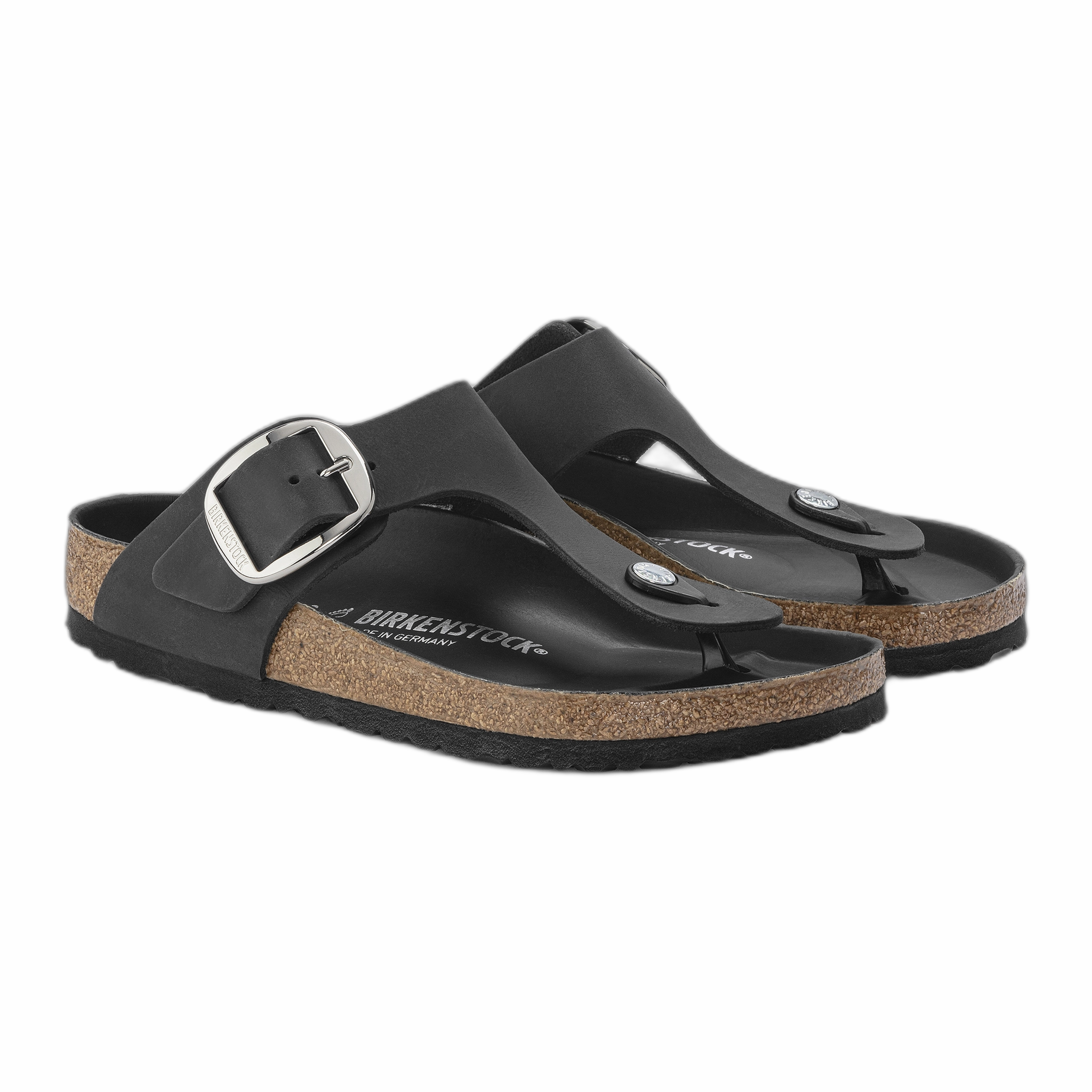 Light Rose Clogs Gizeh Big Buckle Oiled Leather