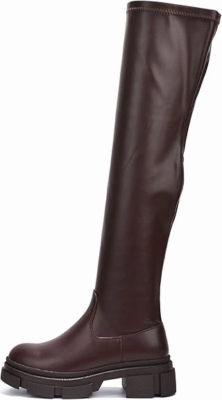 Outfit With Combat Boots Winter Campi Knee High Chunky Lug Round Toe Boots (Campi)