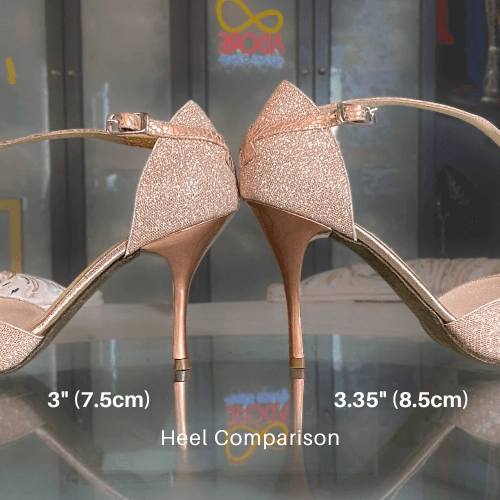 Cushioned Casual Shoes Glitter Gold Copper- Double Ankle Strap Tango Shoes