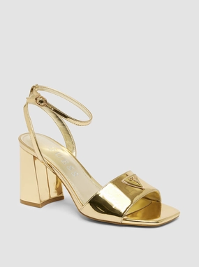 Style High Heels Gold Gelyae Block Heel