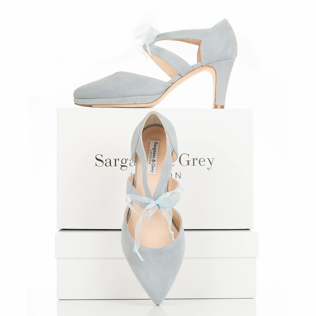 High Heel Knee High Converse Anya Extra-Wide Fit Platform Heels - Blue Suede