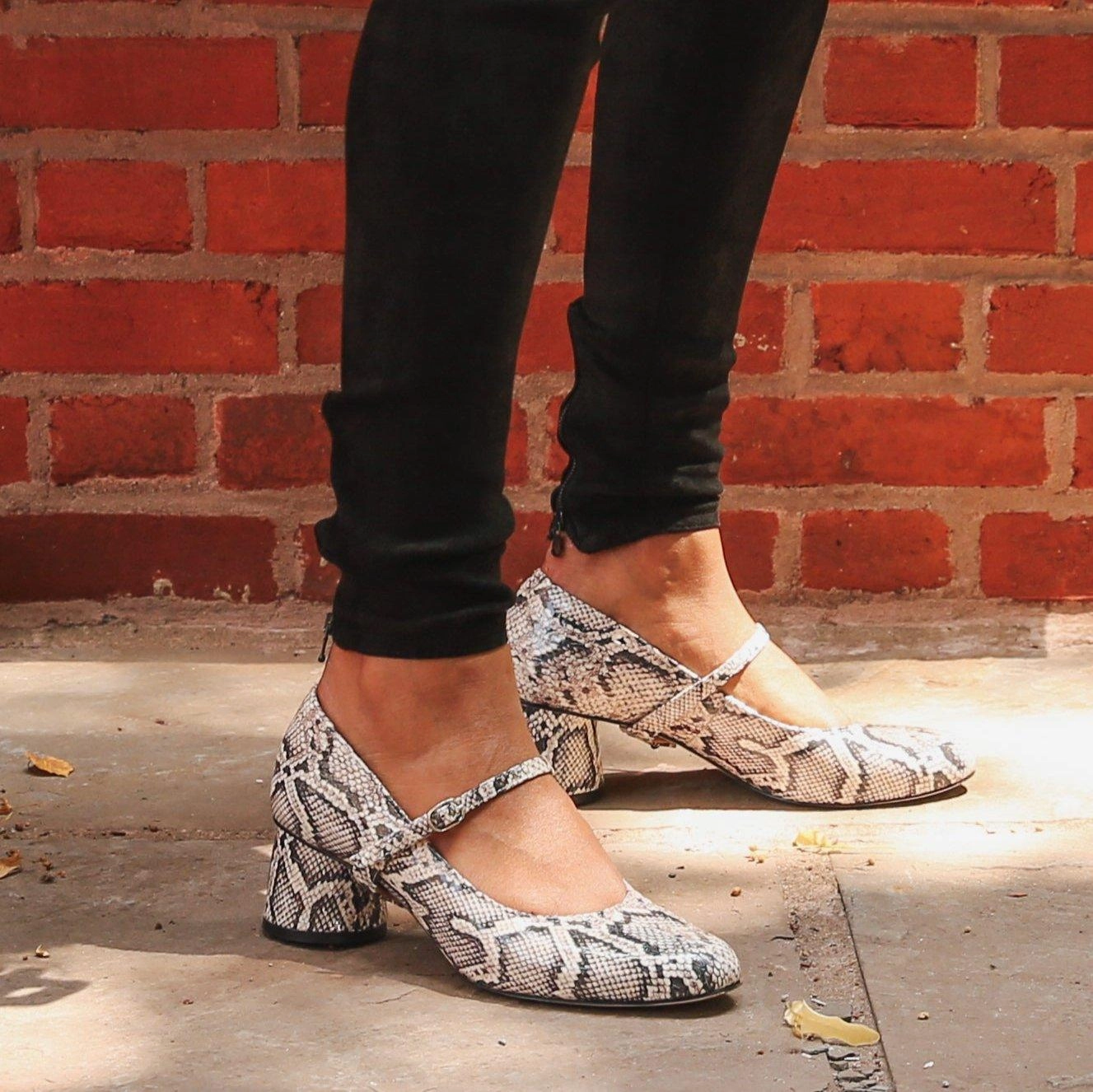 Python Ballet Pump   Twiggy Strap High Heel Sole