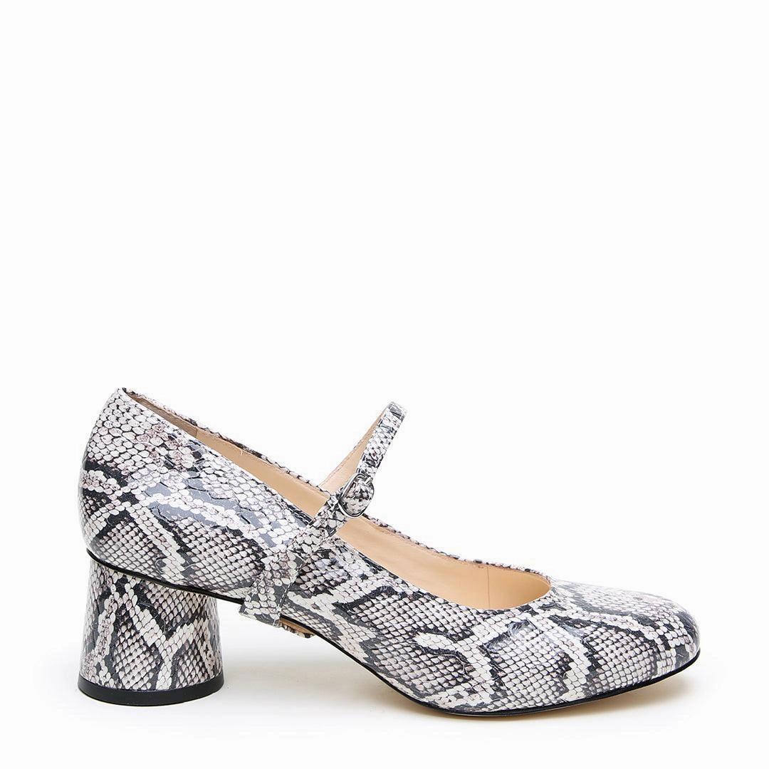 Back Of High Heels Python Ballet Pump   Twiggy Strap