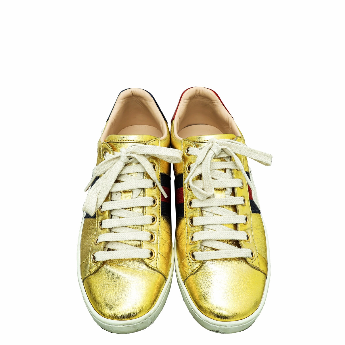 Gucci Gold Ace Embroidered Blind For Love Sneaker 36 Shoes To Wear With Casual Jumpsuit