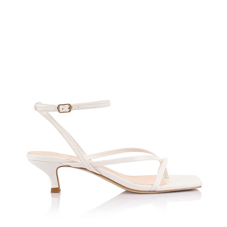 Walking In High Heels Maeve Kitten Heel Sandals - Chalk White