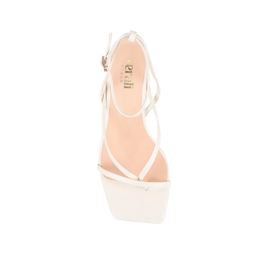 Maeve Kitten Heel Sandals - Chalk White
