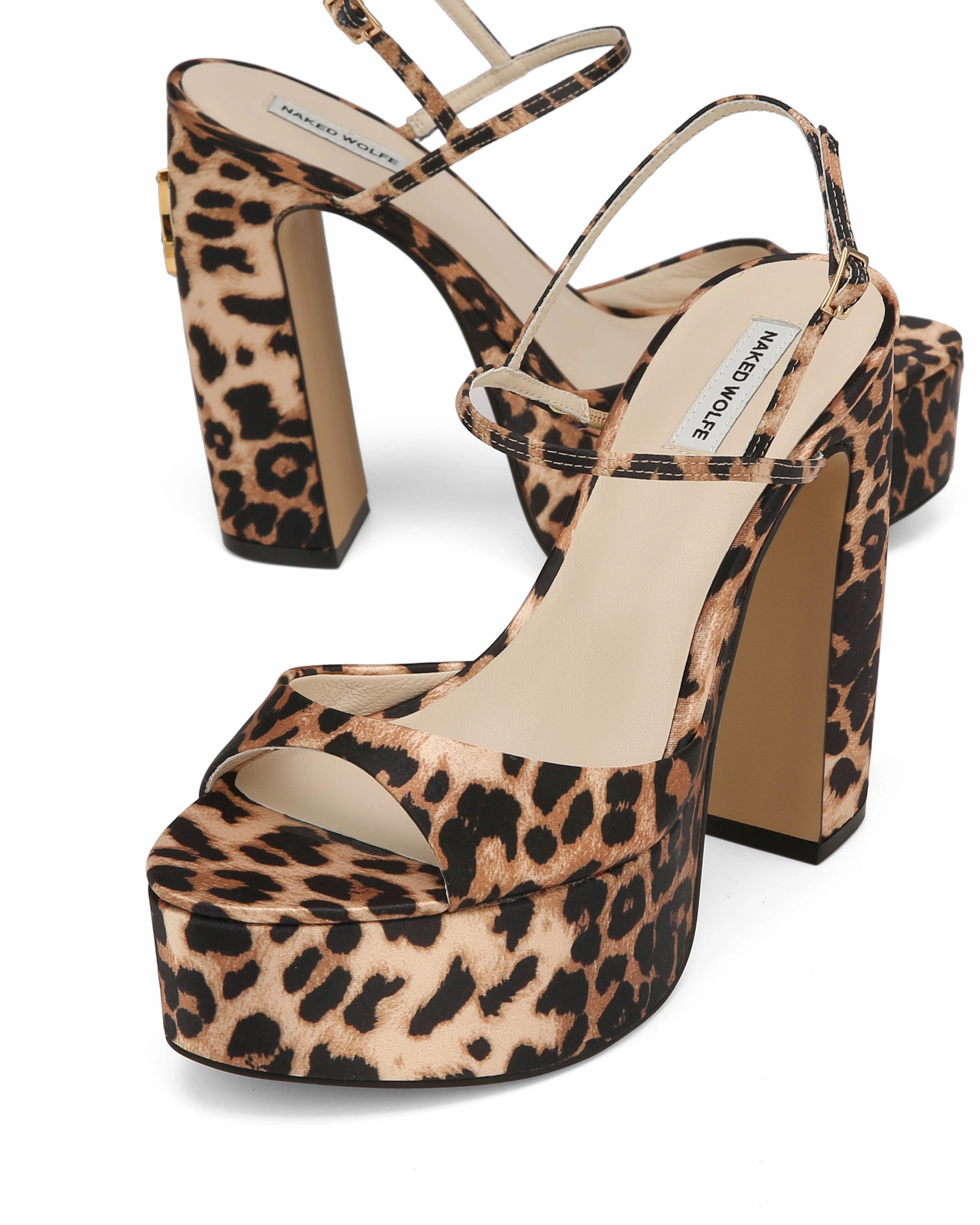 Fire Satin Leopard High High Heels