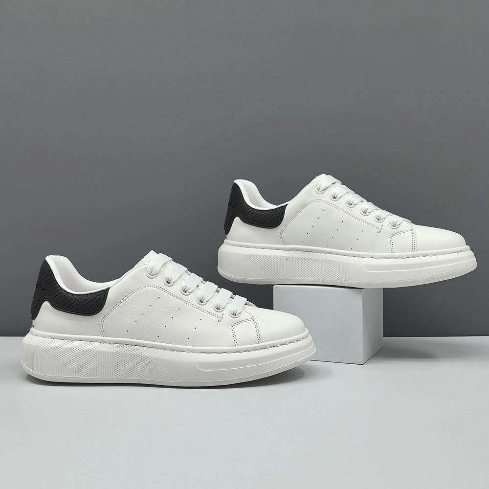 Flat Shoes Trample Men Fashion Breathable Leather Flat Court Sneakers