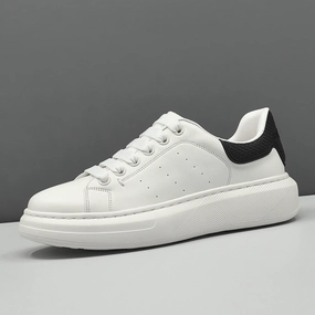 Men Fashion Breathable Leather Flat Court Sneakers Strap Flat Shoes