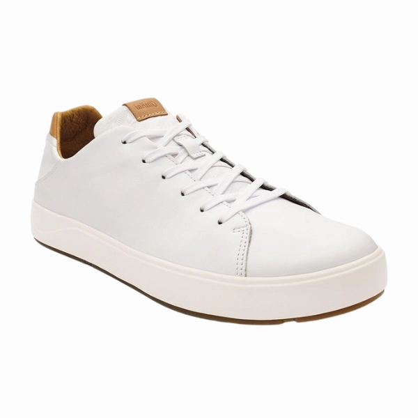 Rally Flux Casual Shoes Olukai Men's Laeahi L Ili Leather Sneaker White