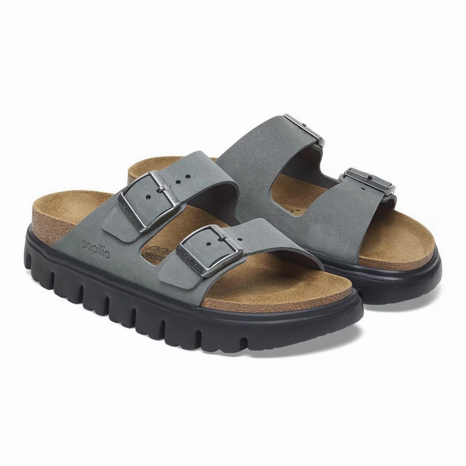 Birkenstock Handbags Papillio by Birkenstock Women's Arizona Chunky Sandal - Basalt Grey Suede