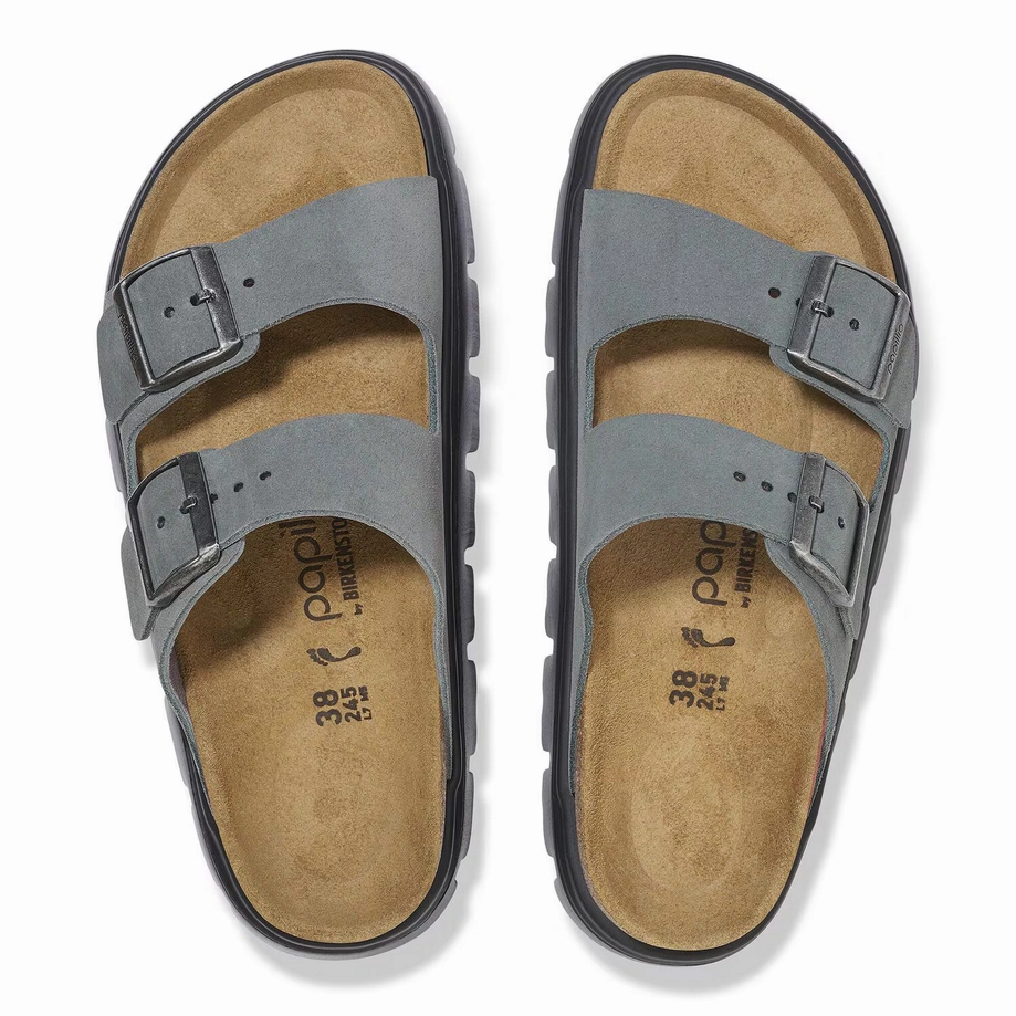 Costco Papillio by Birkenstock Women's Arizona Chunky Sandal - Basalt Grey Suede