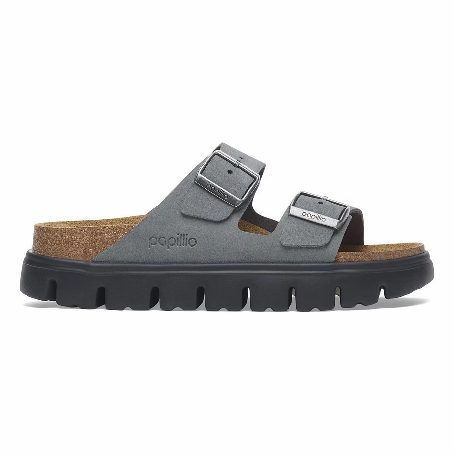 Sandals Outfits Papillio by Birkenstock Women's Arizona Chunky Sandal - Basalt Grey Suede