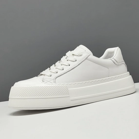 Self Esteem Shoes Flats Men's Minimalist Plain Leather Flat Casual Sneakers