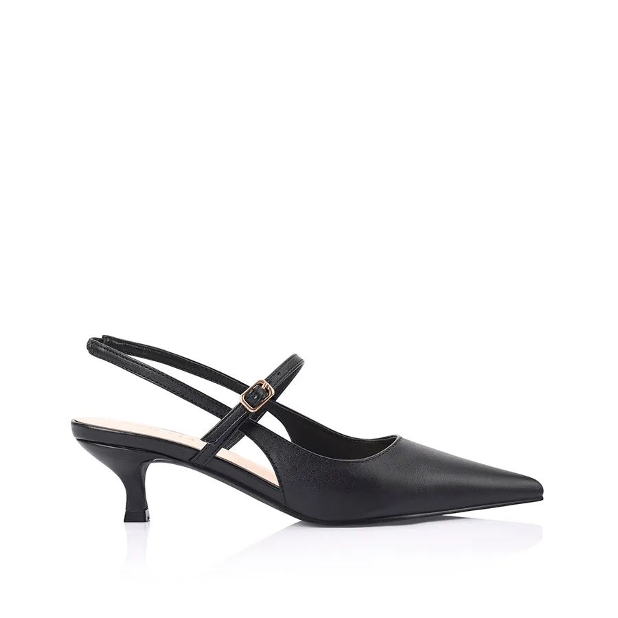 Luce Slingback Kitten Heels - Black Size 3 High Heels