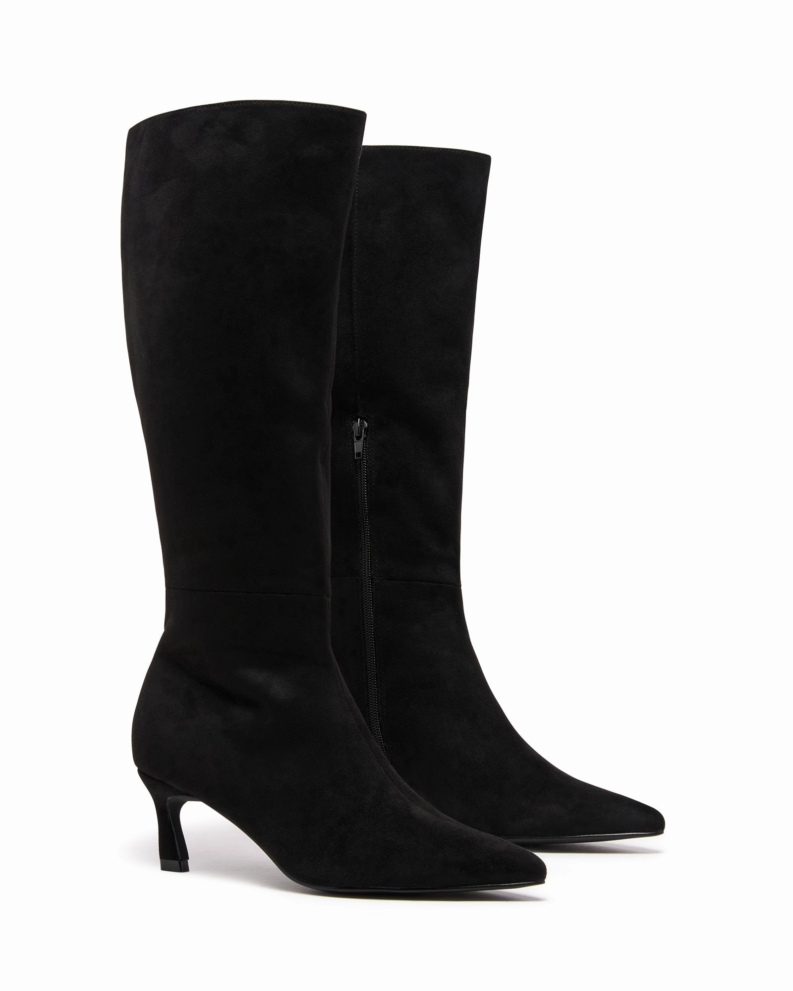 Dove Tall Boot Black Microsuede Privileged High Heels