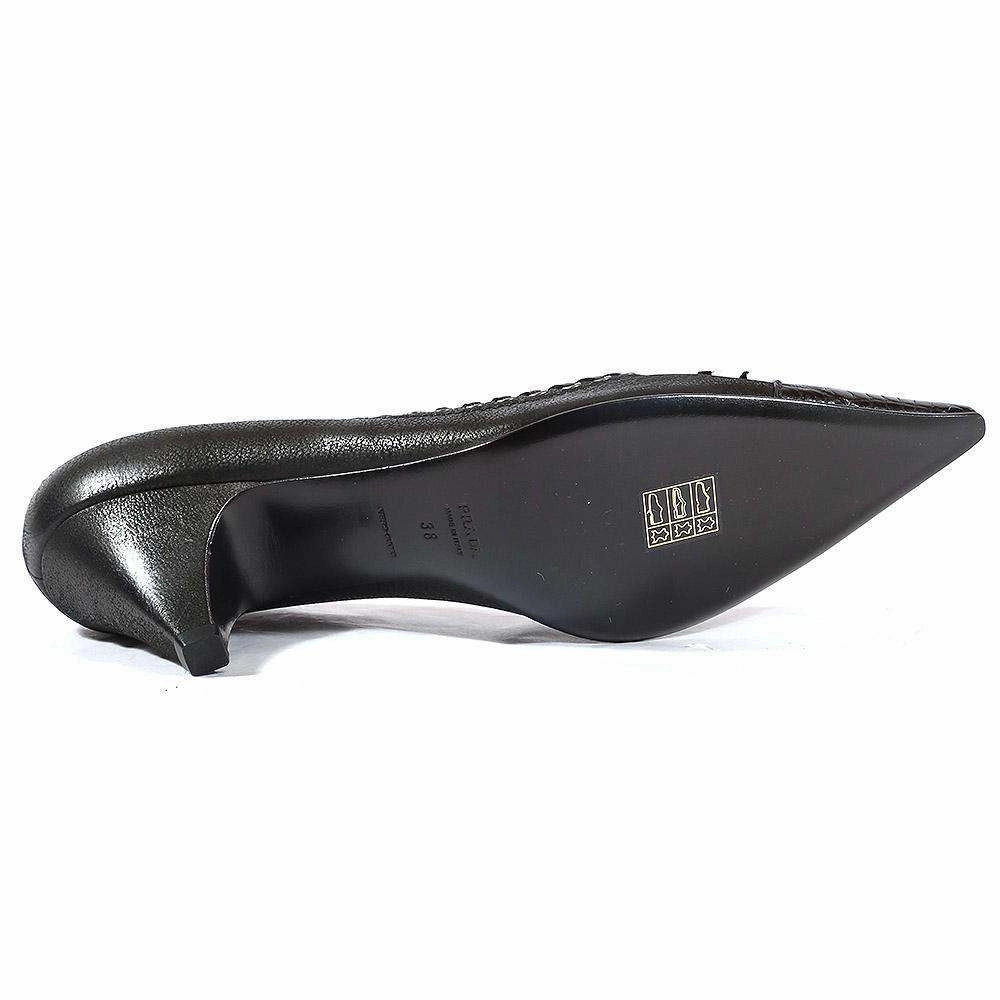 Casual Ballerina Shoes Prada Women's Shoes Black leather Pumps (PRW11)