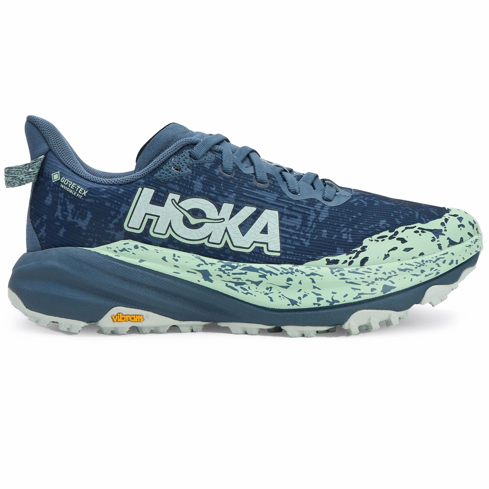 Hoka Speedgoat 6 GTX Textile Women's Thunder Cloud Mint Fluorite Running Trainers Waterproof Trail Running Shoe