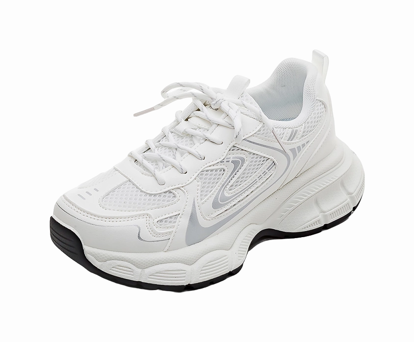 Chamaripa Casual Elevator Shoes HUANQIU Abrasion Resistant Low top Chunky Sneakers Women's White