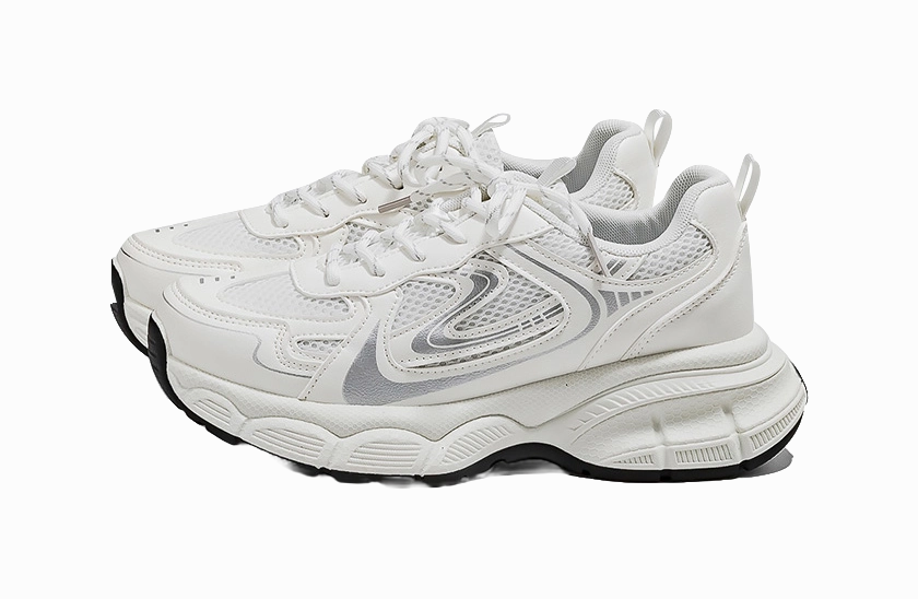 HUANQIU Abrasion Resistant Low top Chunky Sneakers Women's White Best Casual Shoes For Standing All Day