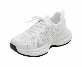 Casual Desire Shoes HUANQIU Abrasion Resistant Low top Chunky Sneakers Women's White