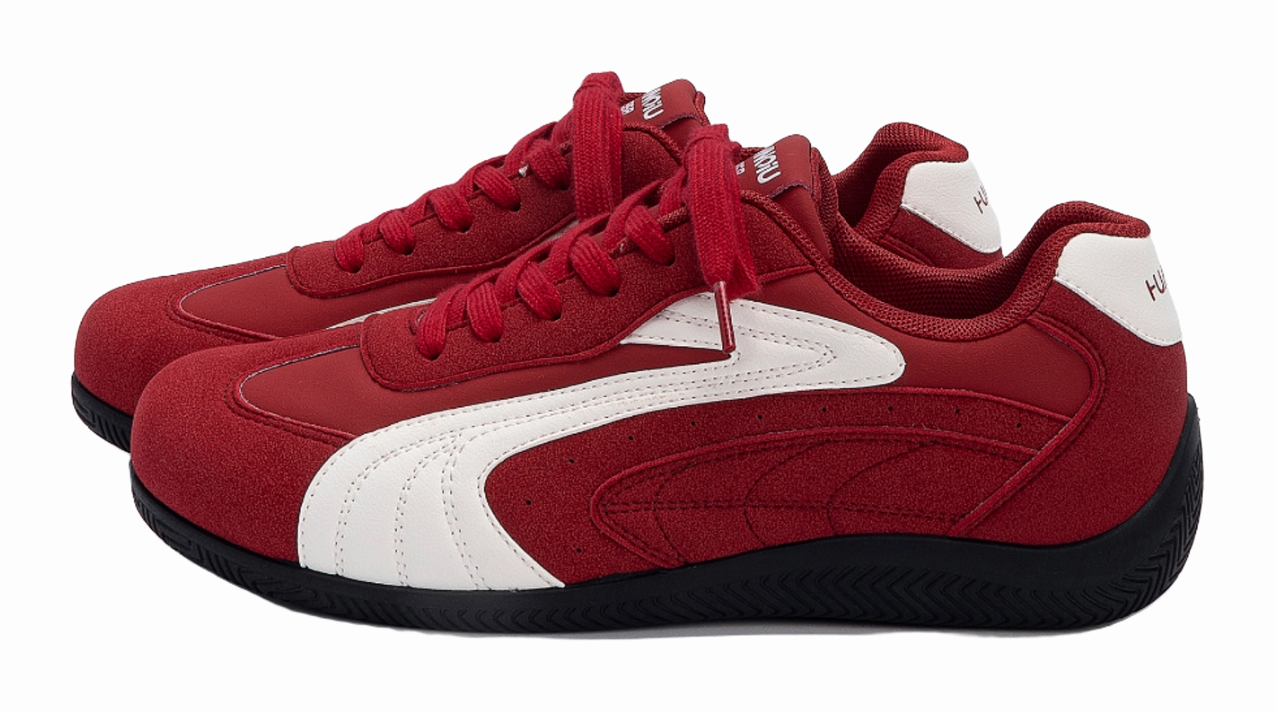 HUANQIU Lightweight Coverage Low top German Army Trainers Men's Red Casual Shoes For Big Feet