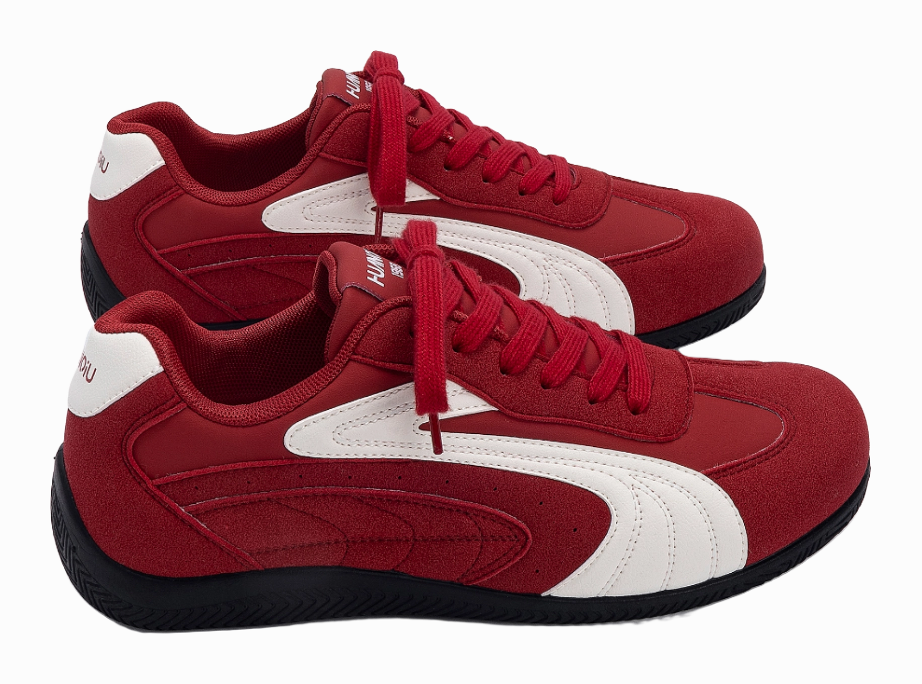 HUANQIU Lightweight Coverage Low top German Army Trainers Men's Red Air Max Flyknit Racer Casual Shoes