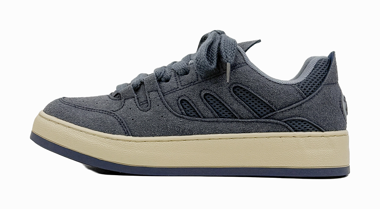 HUANQIU Slip Resistant Abrasion Resistant Low top Skateboard Shoes Men's Haze Blue Casual Shoes For High Arches