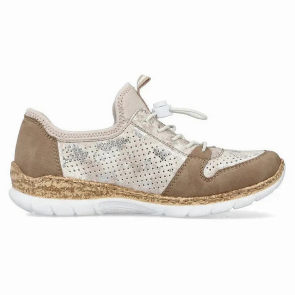 Rieker Nikita 55 Shell/Beige/Silver Shoe (Women's) The Best Sport
