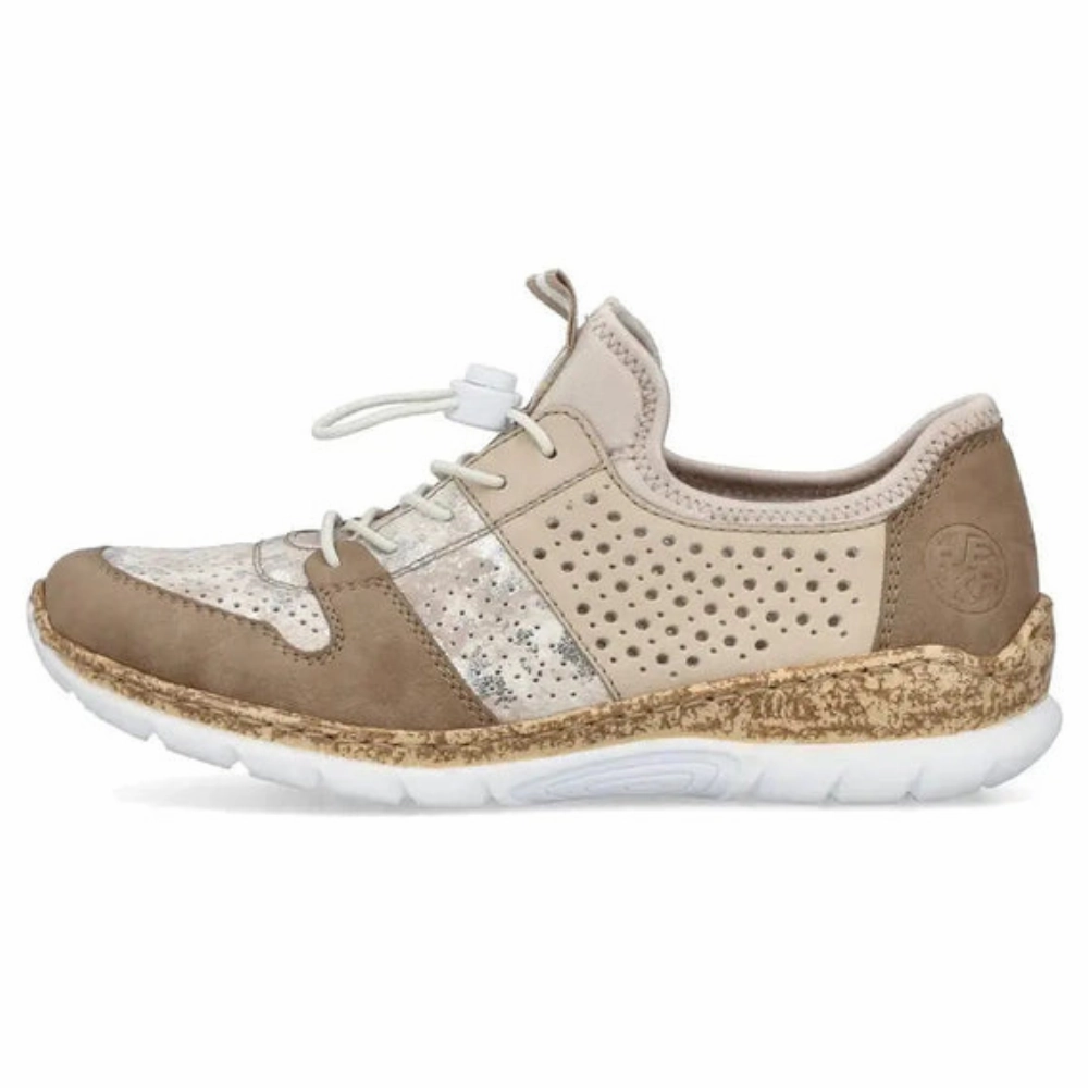 Rieker Nikita 55 Shell/Beige/Silver Shoe (Women's) Walk In My