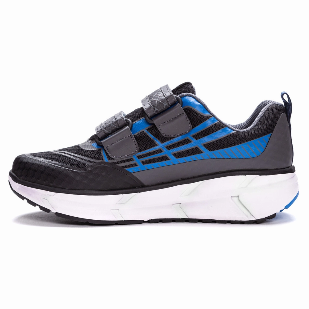Propet Ultra Strap Black/Blue Sneaker (Men's) Best Shoe Width For Flat Feet