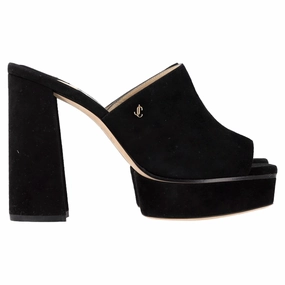 Suede Heeled Boots Jimmy Choo Bethen 115 Platform Sandal Heels in Black Suede