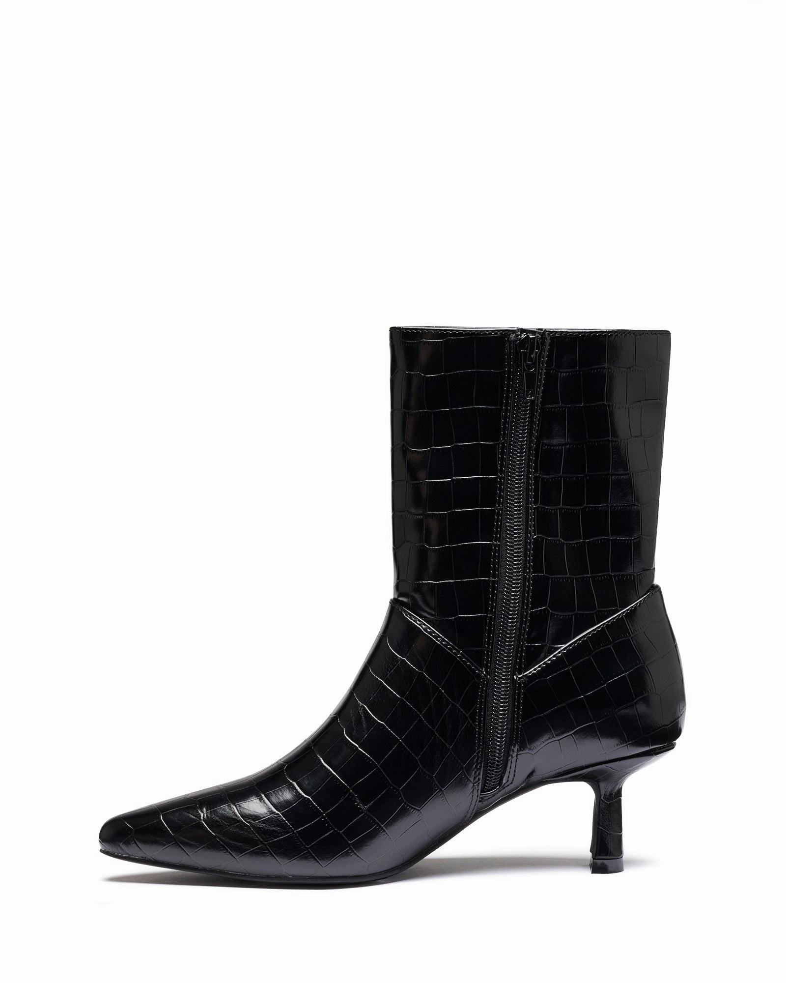 Kacee Ankle Boot Black Croc Swollen Feet High Heels