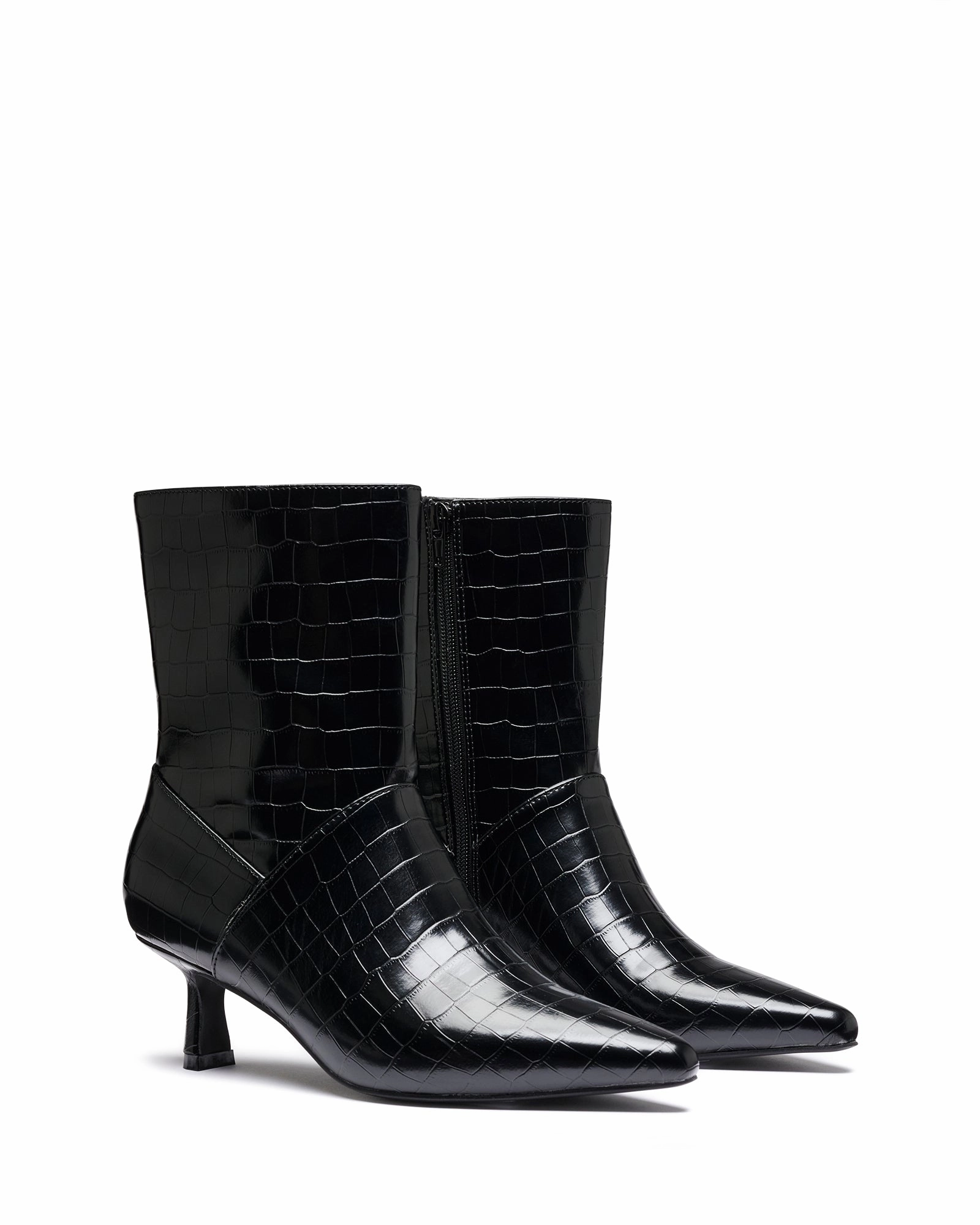 Knee Su Kacee Ankle Boot Black Croc