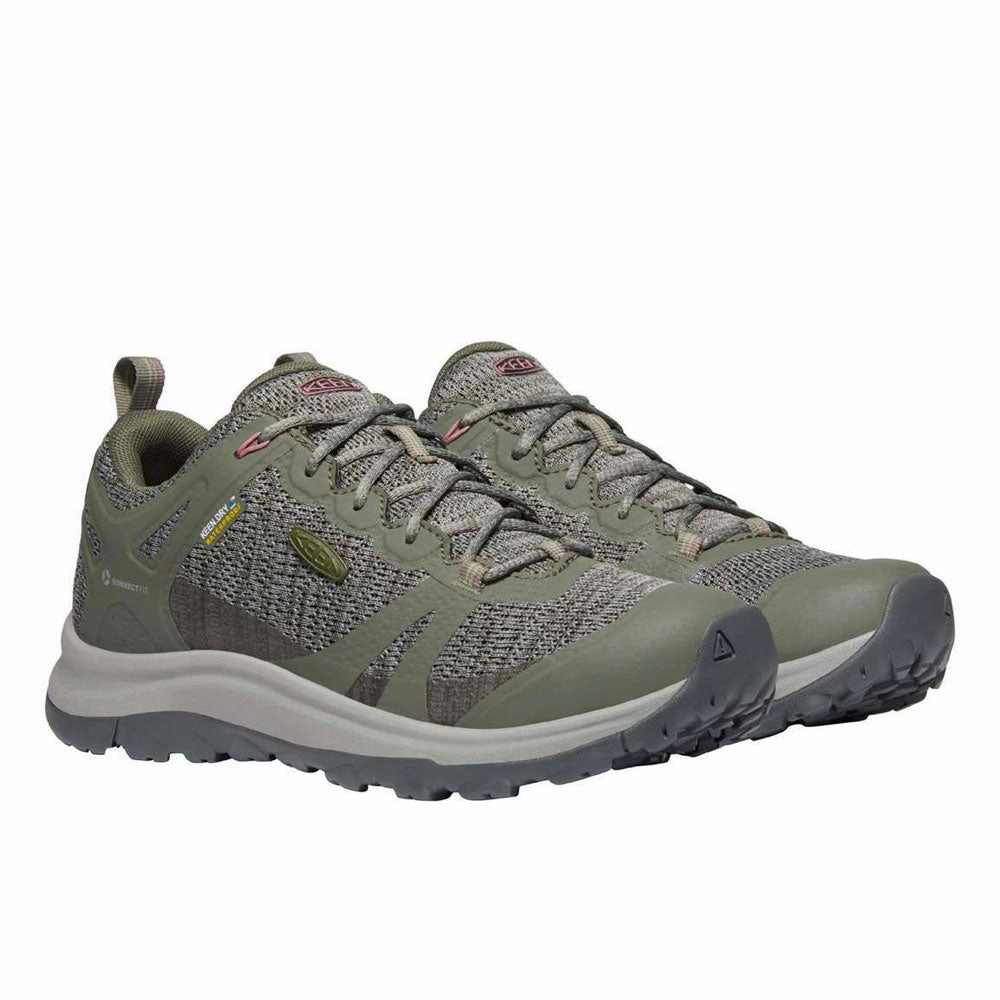 KEEN Women's Terradora II Waterproof Hiking Shoe- Dusty Olive / Nostalgia Rose Hiking Shoes That Don't Hurt Toes