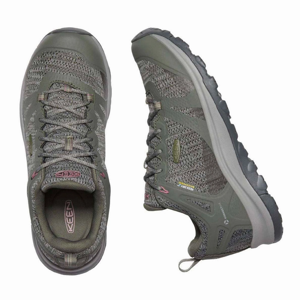 KEEN Women's Terradora II Waterproof Hiking Shoe- Dusty Olive / Nostalgia Rose Circadia Waterproof Hiking Shoes