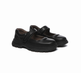 Casual Soft Shoes Kids Senior Black Leather School Shoes Chris
