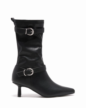 Thigh High Uggs Heel Kimme Ankle Boot Black