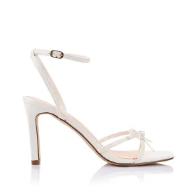 Kith Block Heel Sandals - Chalk White Guns And Roses High Heels