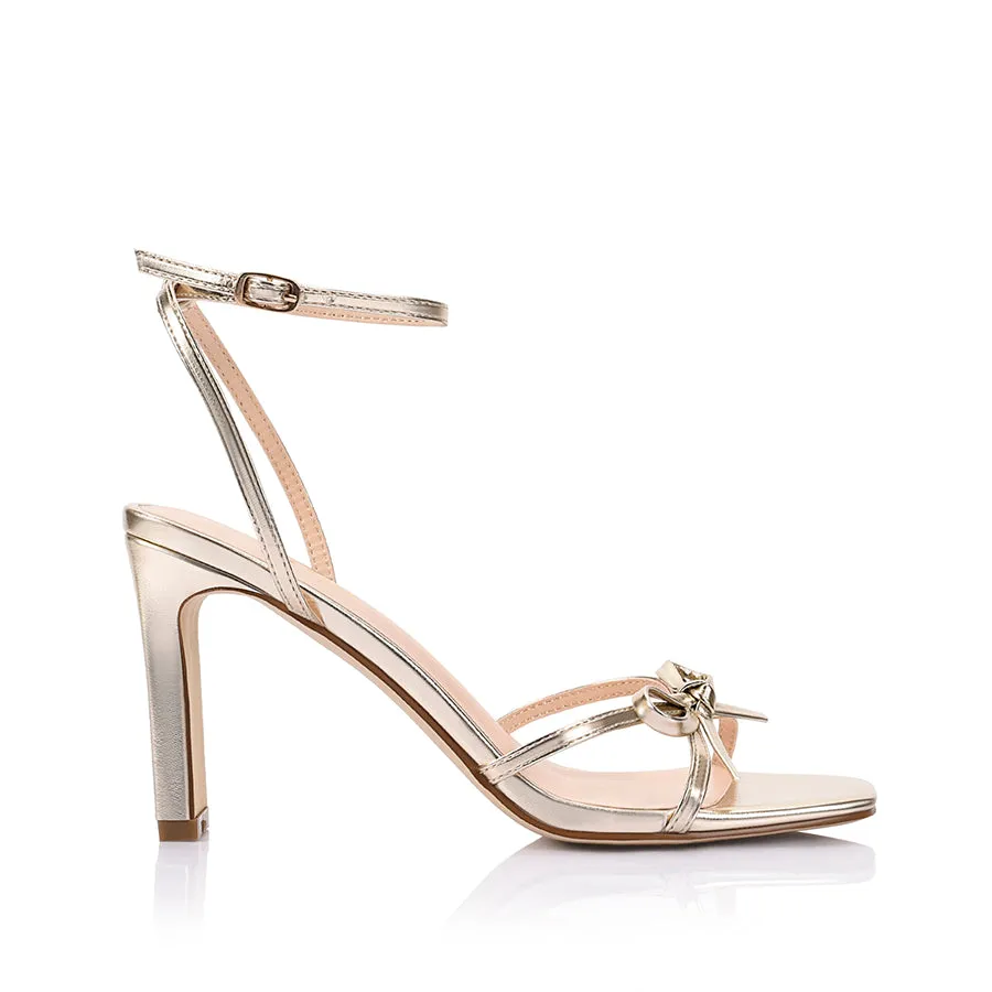 Platform Wedge High Heels Kith Block Heel Sandals - Champagne Gold